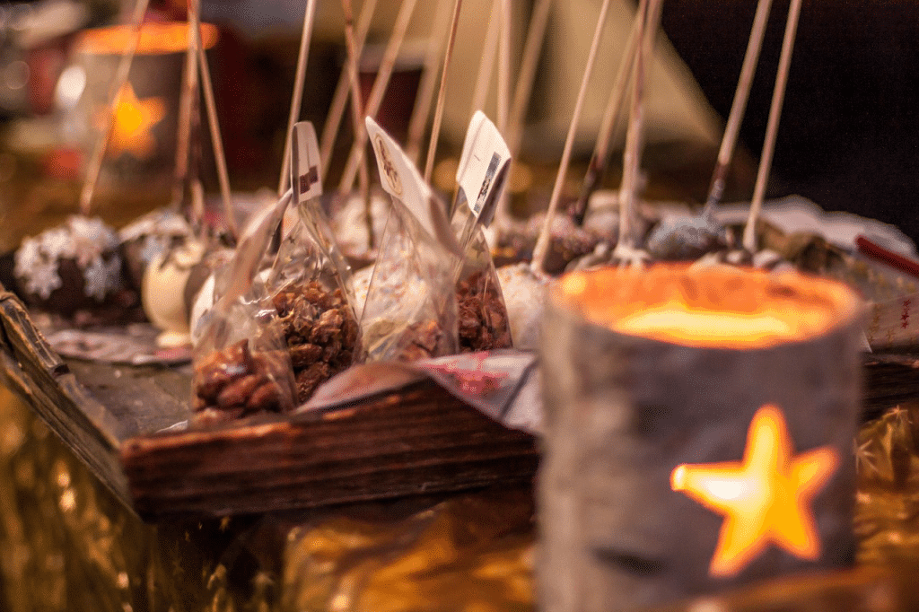 Noccioline caramellate in vendita ai mercatini di Natale di Vienna