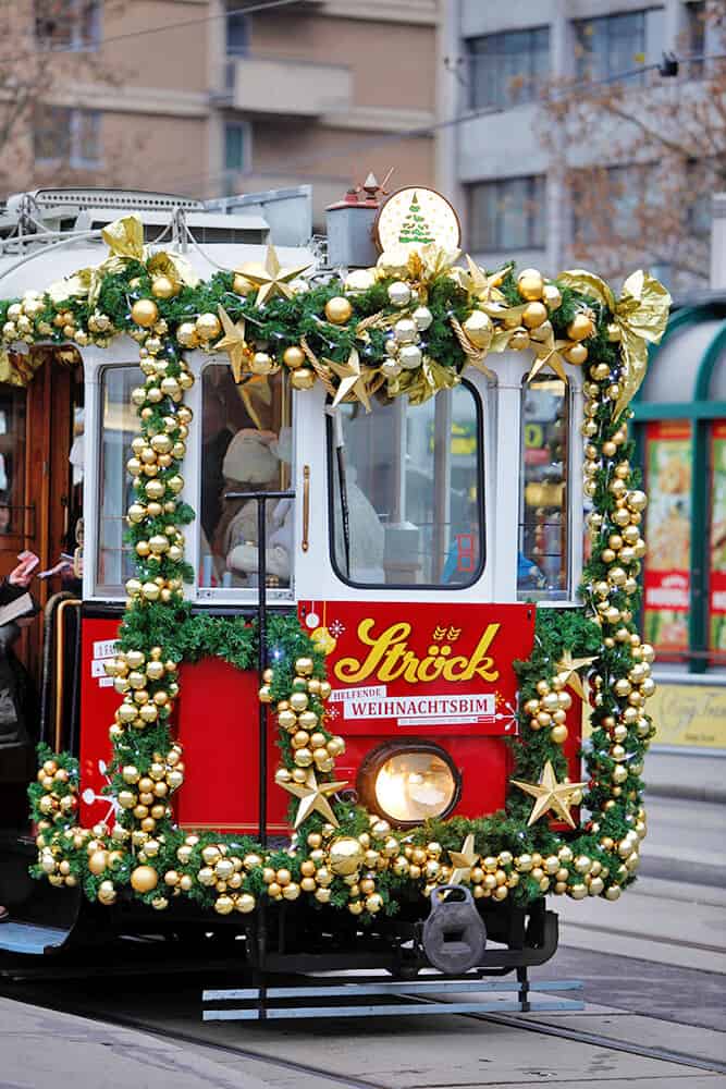 Christmas tram in Vienna (Austria)