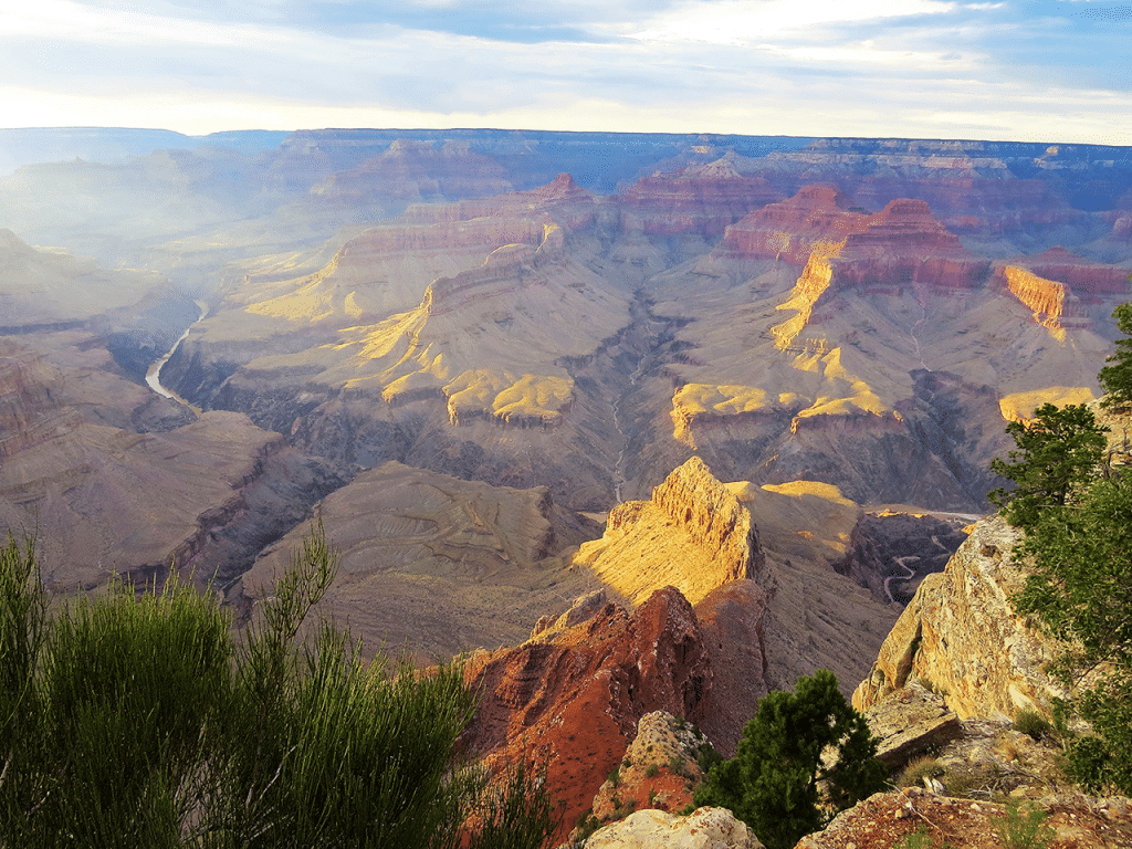 Beautiful sunset at the Grand Canyon seen from the Desert View Drive