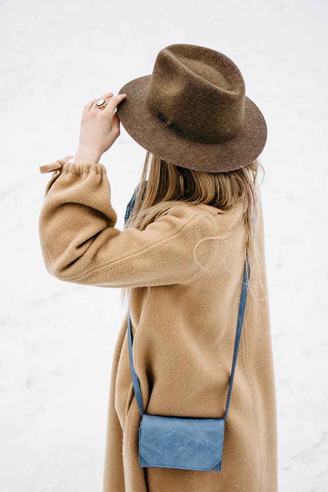 Winter outfit with a tan coat