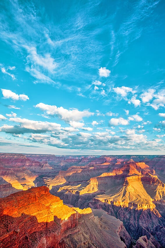 Tramonto al Grand Canyon in estate