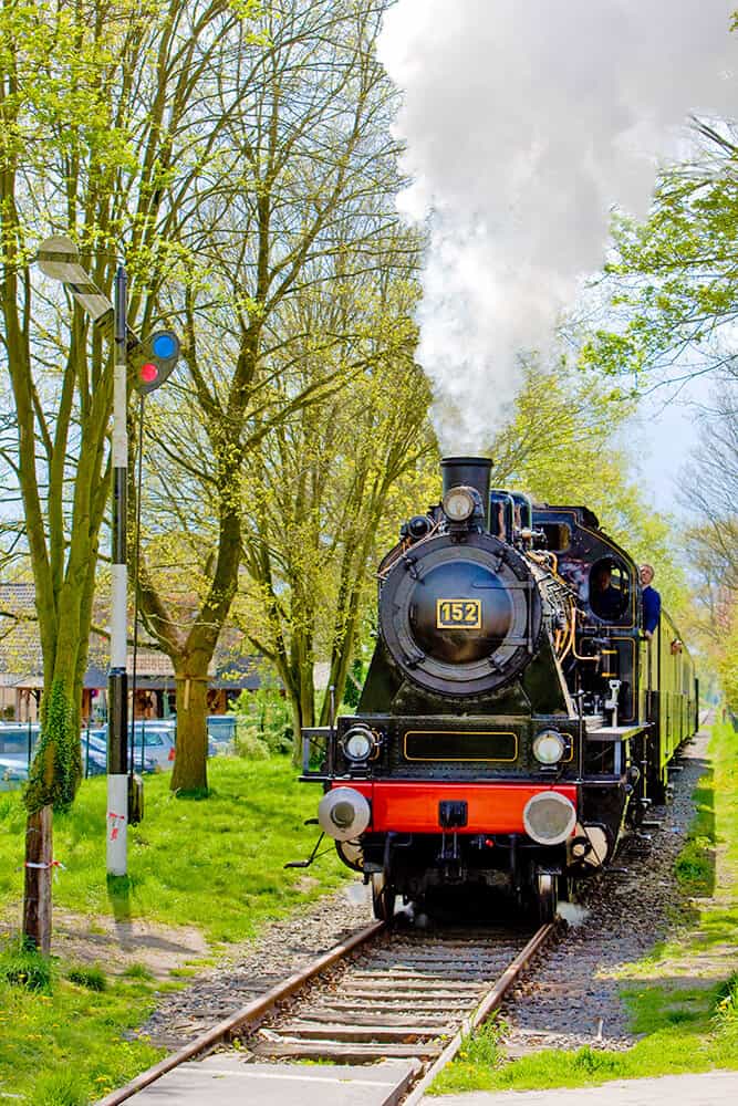 Steam train in the Netherlands countryside