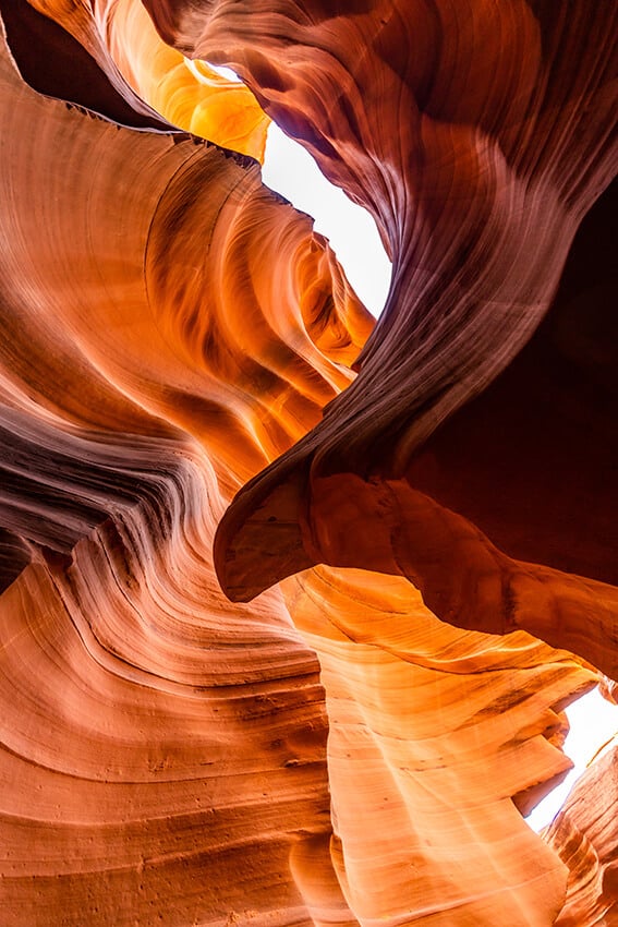 View from the bottom of Lower Antelope Canyon