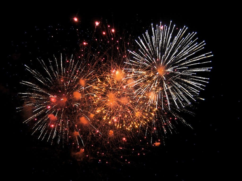 The fireworks show on Friday night in Waikiki