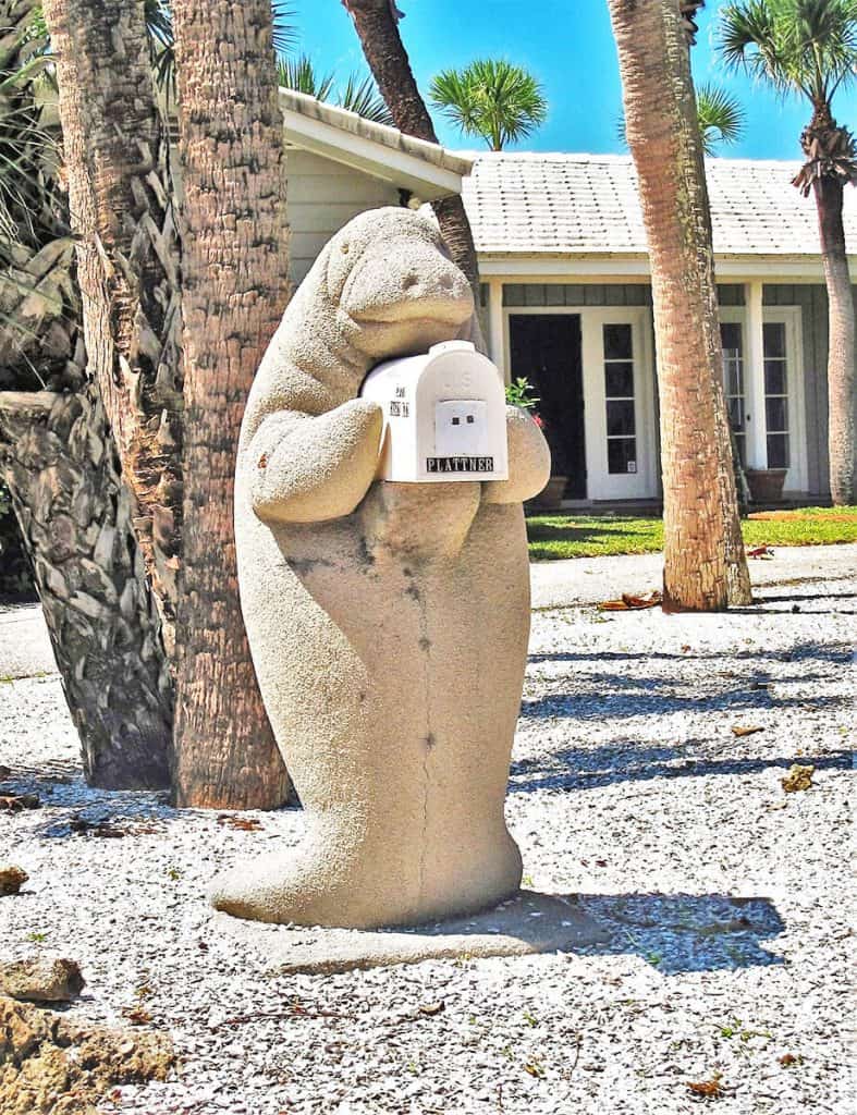 Cute sea lion mail box on the road from Miami to Key West
