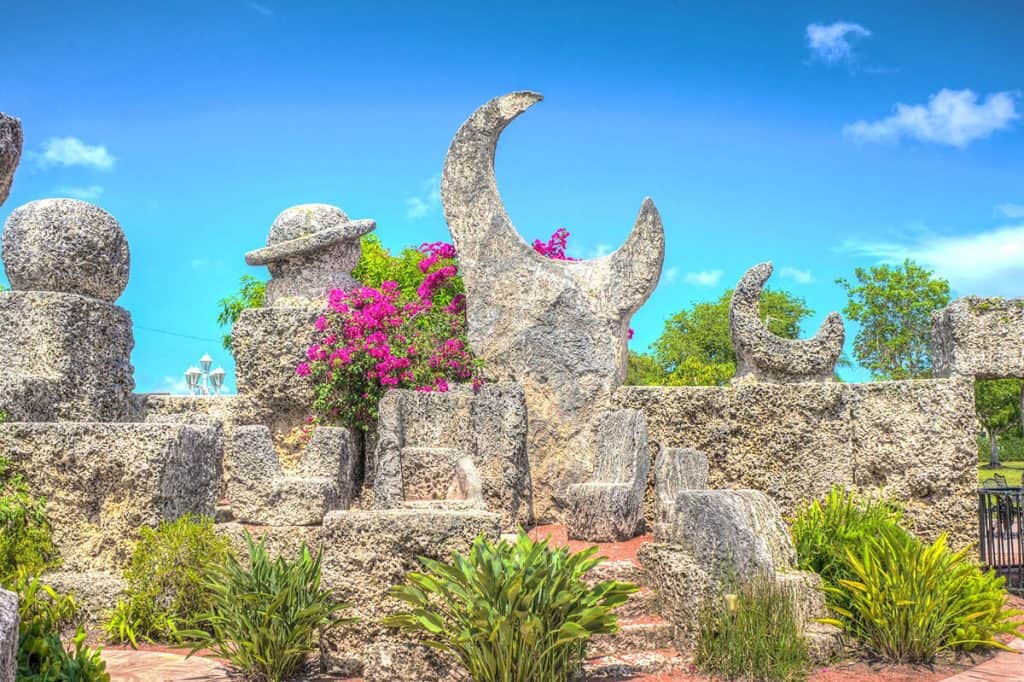 Panorama del Coral Castle a Homestead in Florida