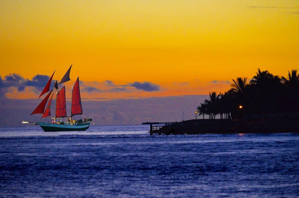 Sunset cruise off the coast of Key West at sunset