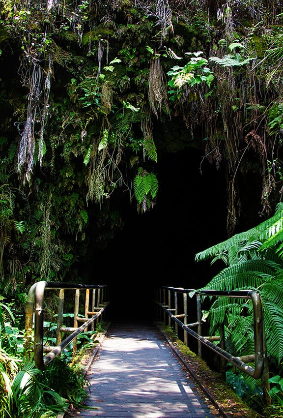 Entrance to a lava tube in Maui, Hawaii