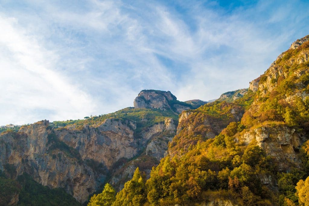 Mountains (Monti Lattari) on the Amalfi Coast in Autumn
