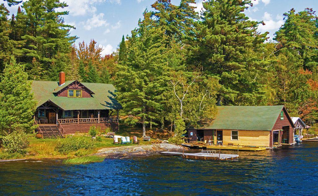 Cabins of one of the great camps in the Adirondacks