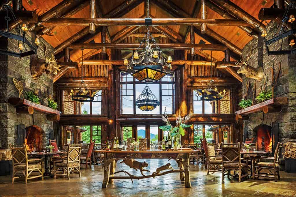 Wooden ceiling at Karu - Whiteface Lodge in Lake Placid