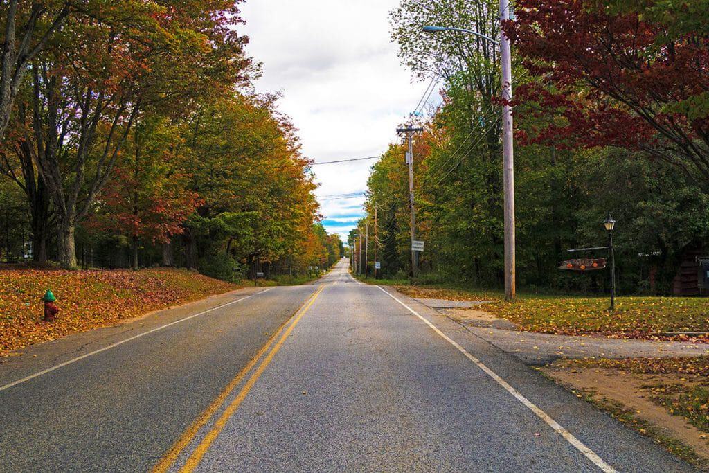 Autumn in the Adirondacks - Lonely road on a road trip