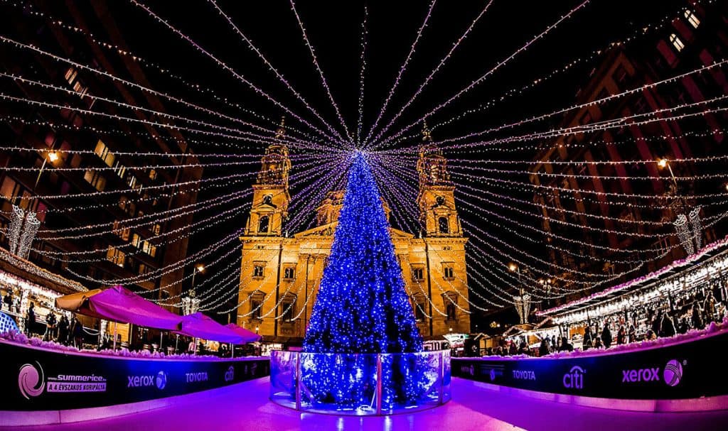 Christmas market in Budapest (Europe)