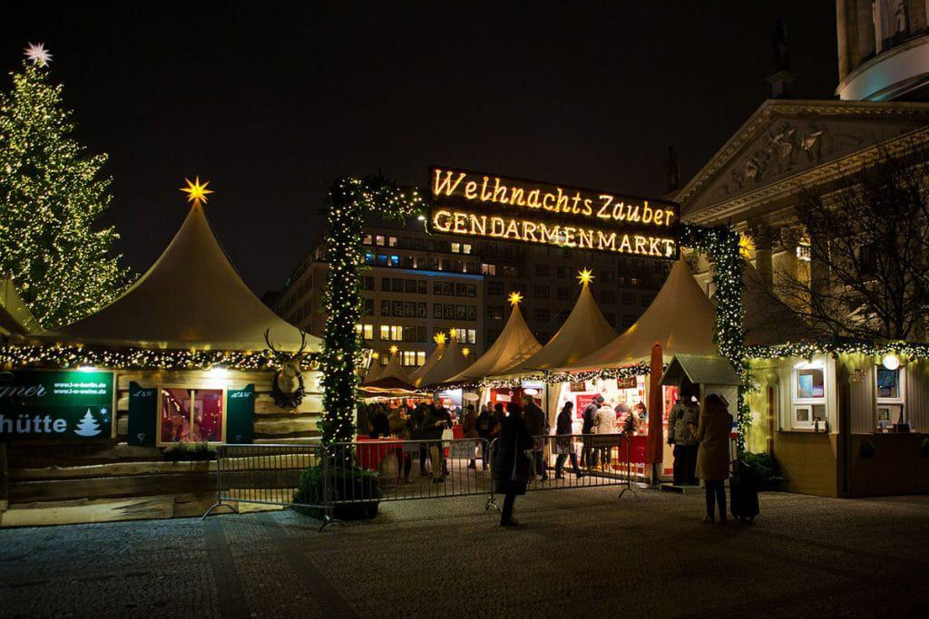 Berlin Christmas market at night