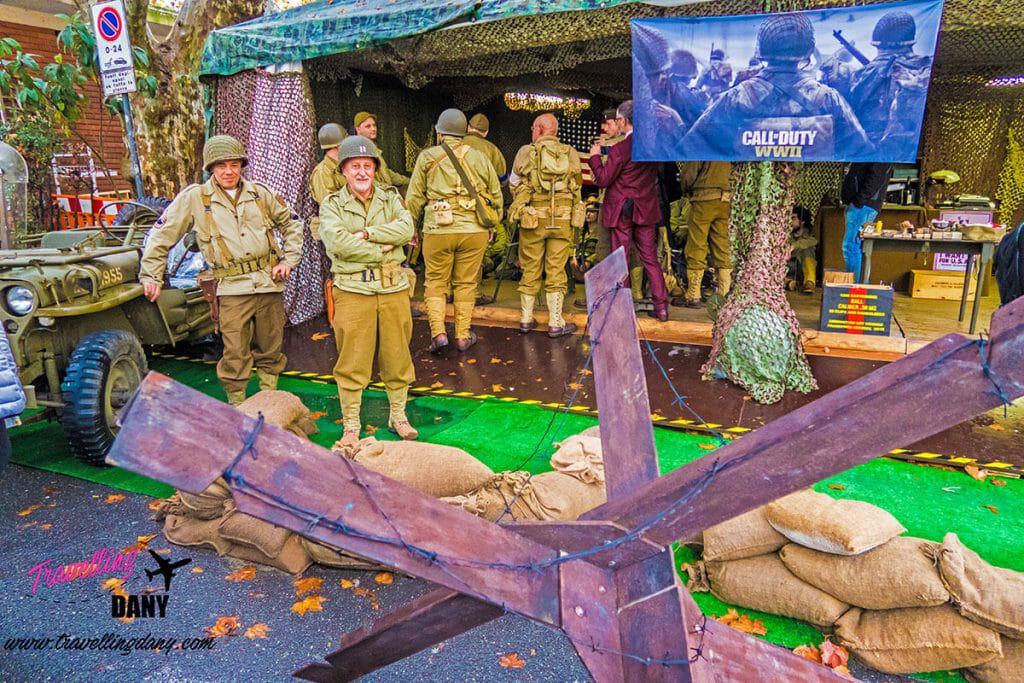 Call of Duty WWII barraks with cosplayers in Lucca (Italy)