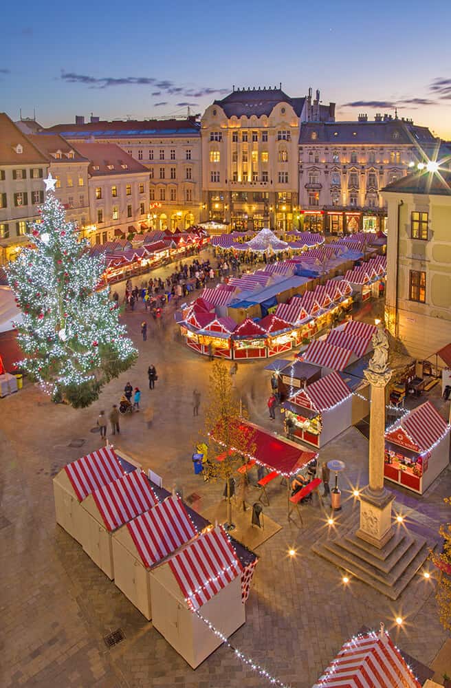 Bratislava Christmas Market from above