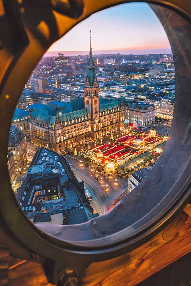 Hamburg Christmas Market seen from above