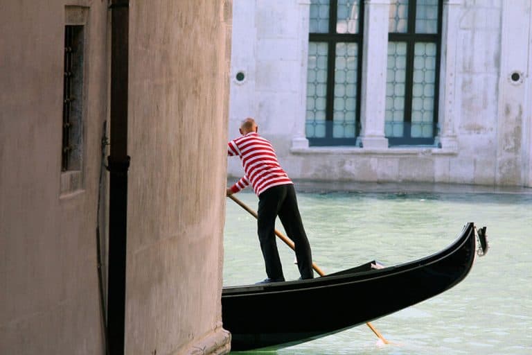 Romantic gondola ride in Venice, Italy