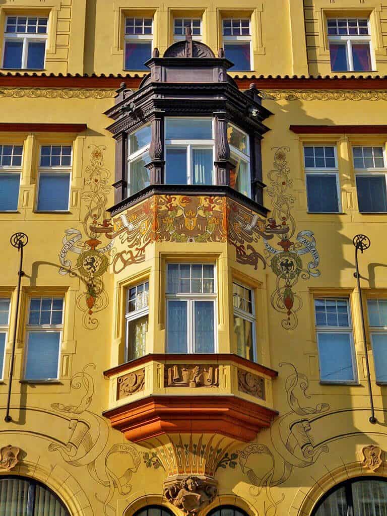 best places to stay in Prague - Neo Renaissance building detail