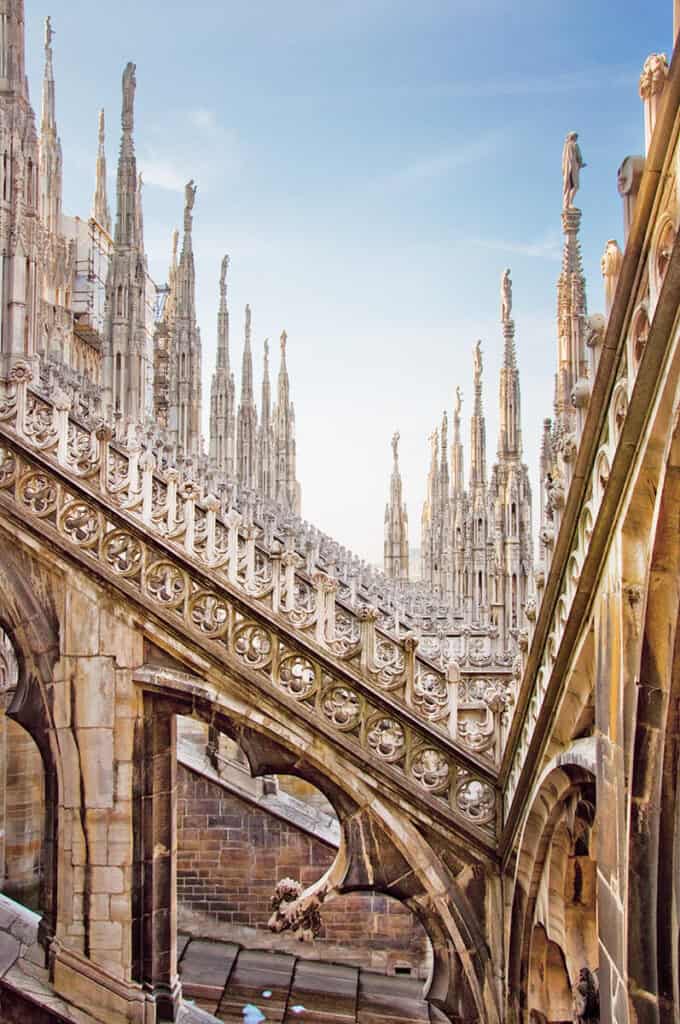 Duomo Terrace in Milan Italy