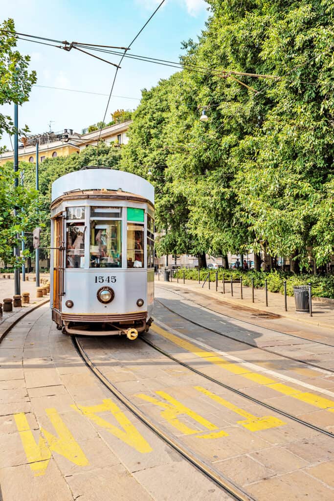 Tram in Milan Italy