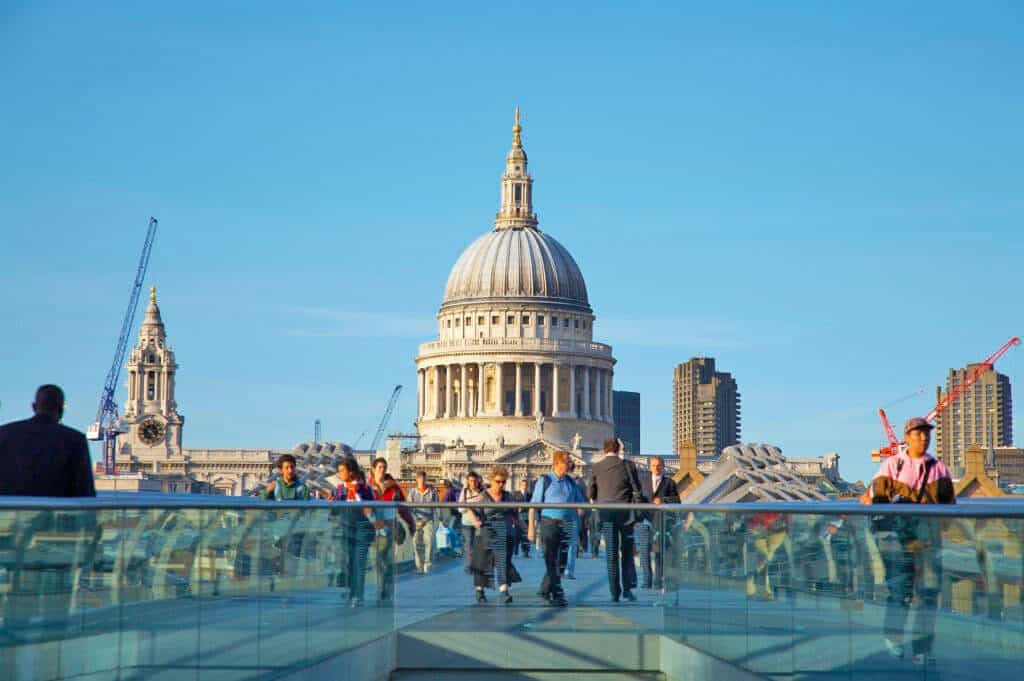 St. Paul's Cathedral from Millennium Bridge is one of the popular London photo spots