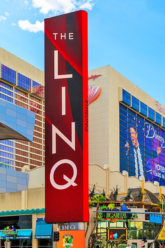 The Linq Promenade sign in Las Vegas