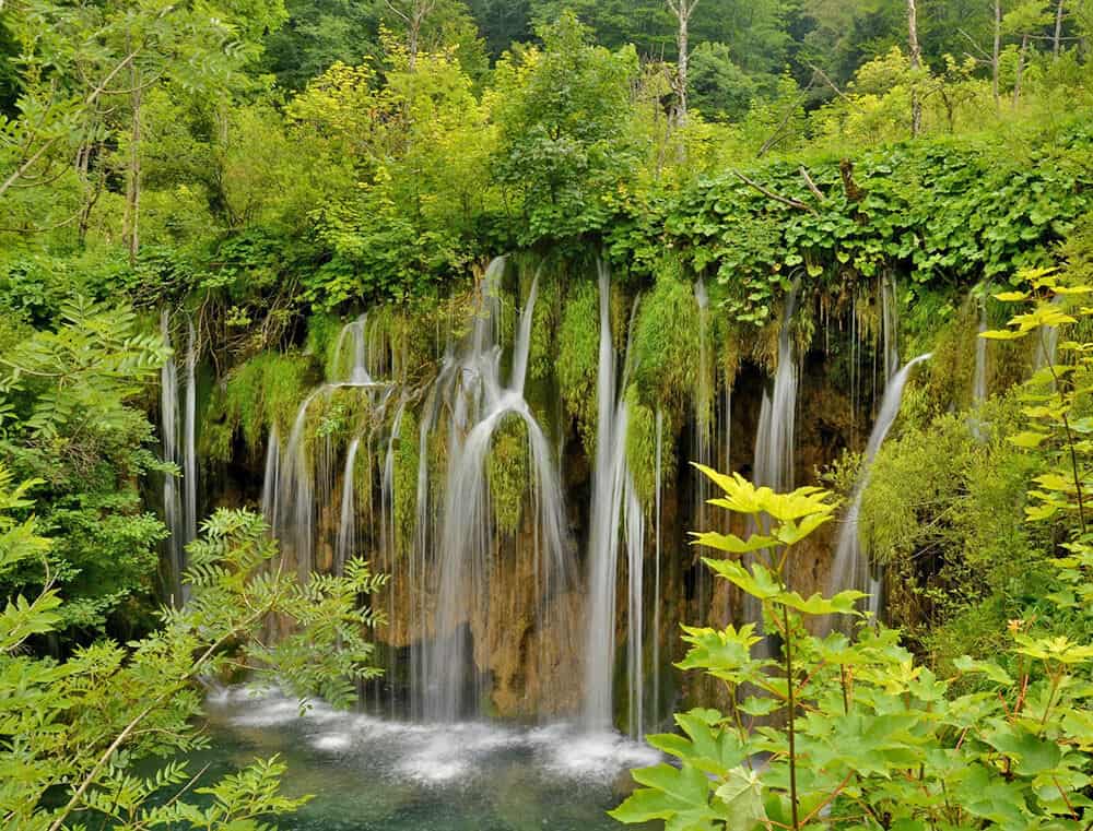One of the most famous waterfalls in Plitvice Lakes