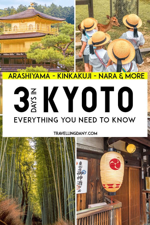 3 days in Kyoto, the former Imperial capital of Japan, to discover everything you’ve always wanted to know (especially for the first timers!). A trip through the Arashiyama bamboo forest, Nishiki Market, Nara deer park, Kinkakuji, Ginkakuji, Nijo Castle, Fushimi Inari shrine and much more! | #Japan #Kyoto #Japanese