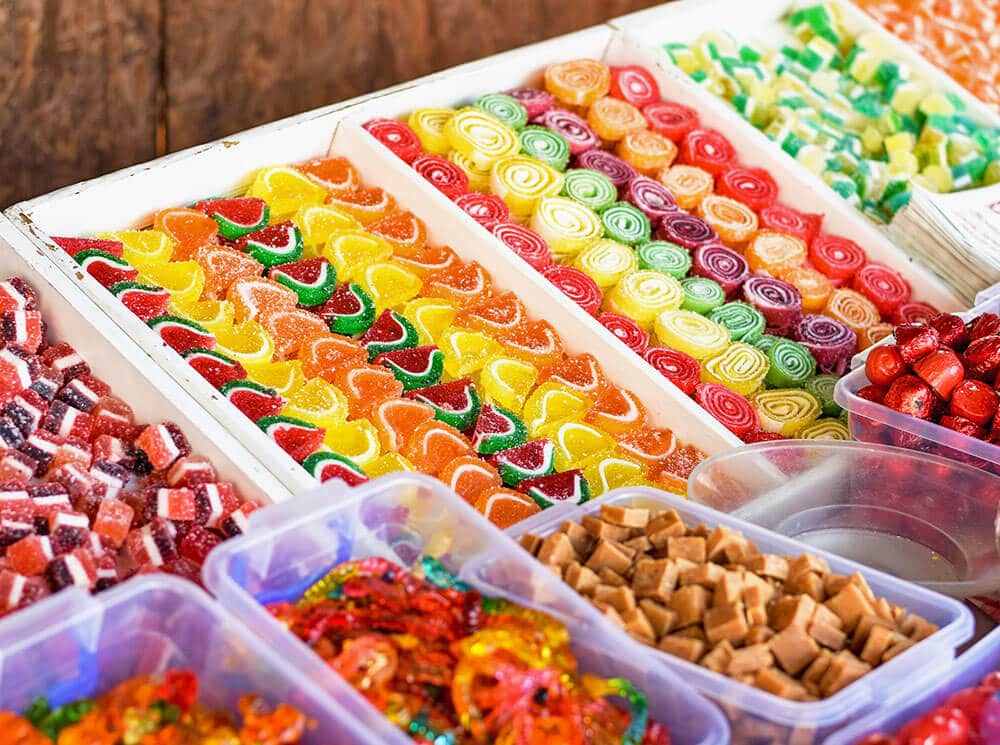 Best souvenirs from Japan - Trays full of candy and colorful jellies