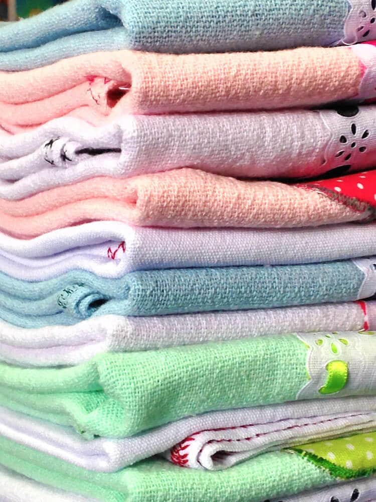 Best souvenirs from Japan - Several face towels folded and piled up