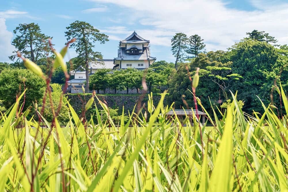 14 days Japan itinerary - Kanazawa Castle in Japan seen from its gardens