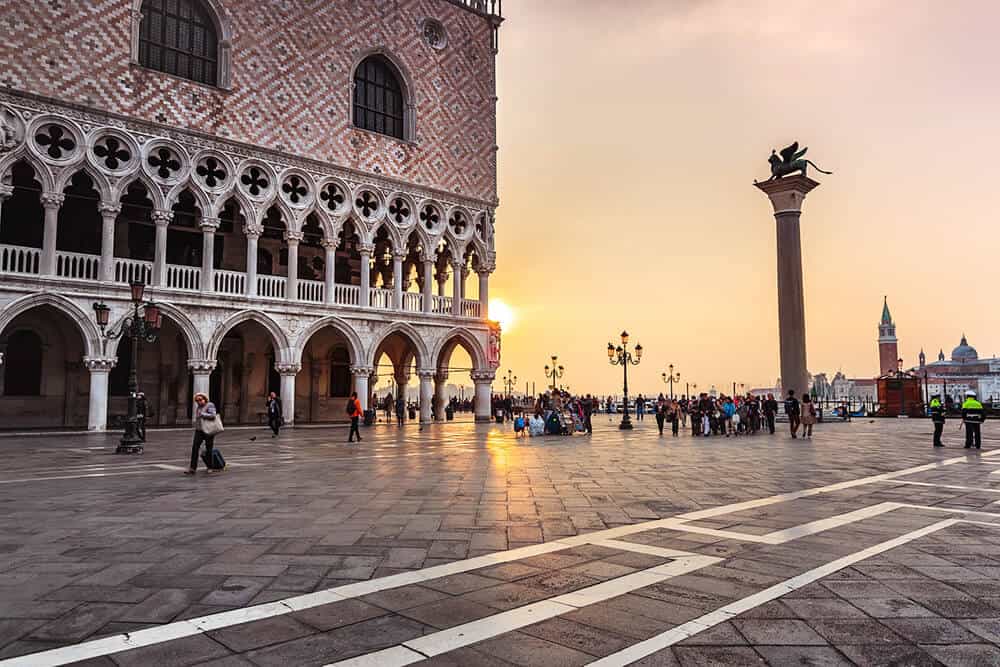 Sunset at Piazza San Marco in Venice (Italy)