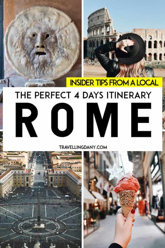 The very best Rome itinerary for 4 days! Start planning your trip to Italy here! The guide includes insider tips from a local on where to eat, where to shop in Rome, all the best day trips from Rome, but also how to plan your day at Vatican City! | #rome #italytravel