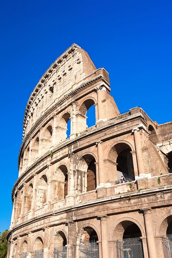 View of the Colosseum in Rome (Italy) on a sunny day