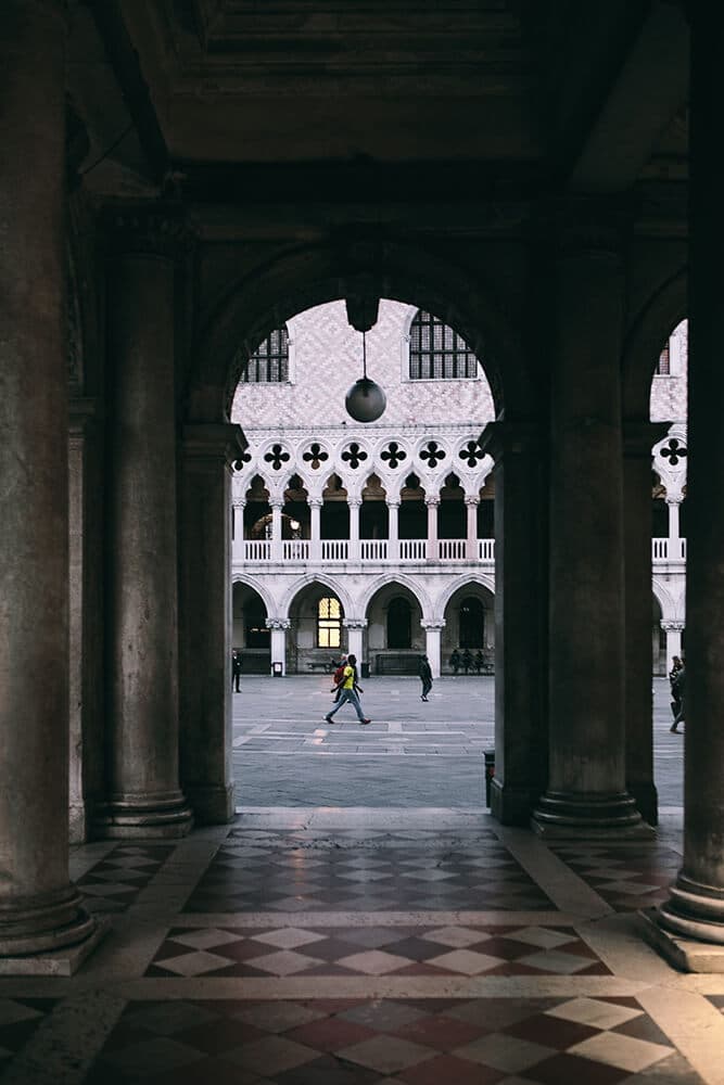 Piazza San Marco in Venice on a trip to Italy on a cold winter day