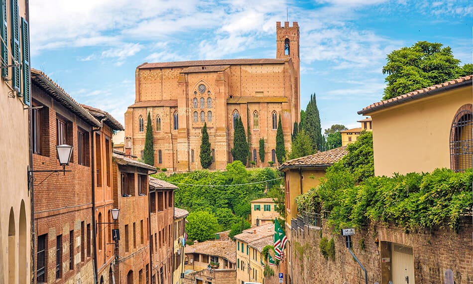 View of Basilica of San Domenico in Siena (Tuscany)