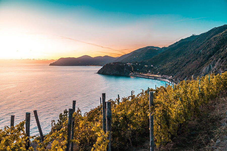 Winery on the Amalfi Coast at sunset