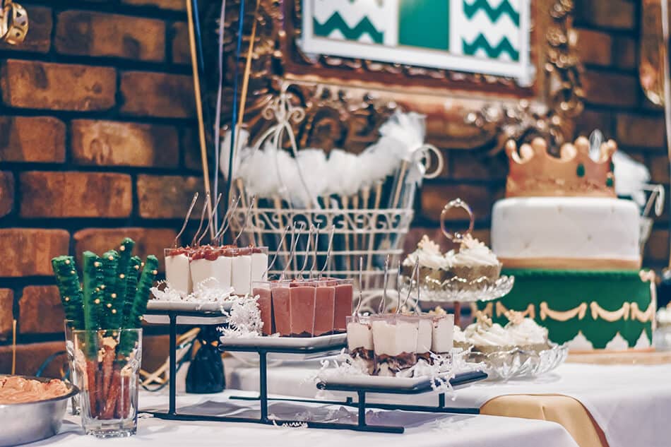 Food buffet for an afternoon tea in one of the Irish castle hotels