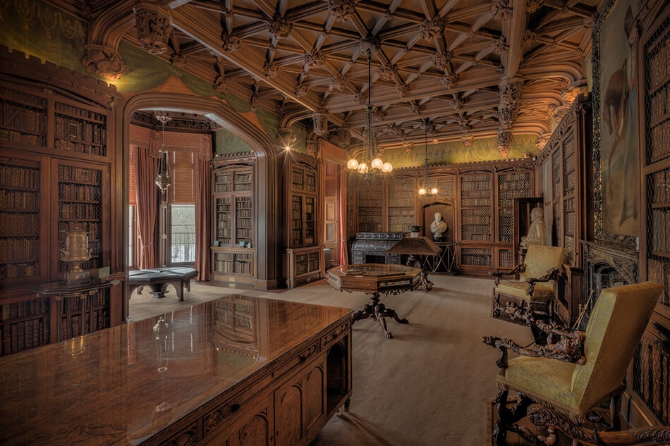 The inside of Abbotsford house with furniture hand picked by Sir Walter Scott 