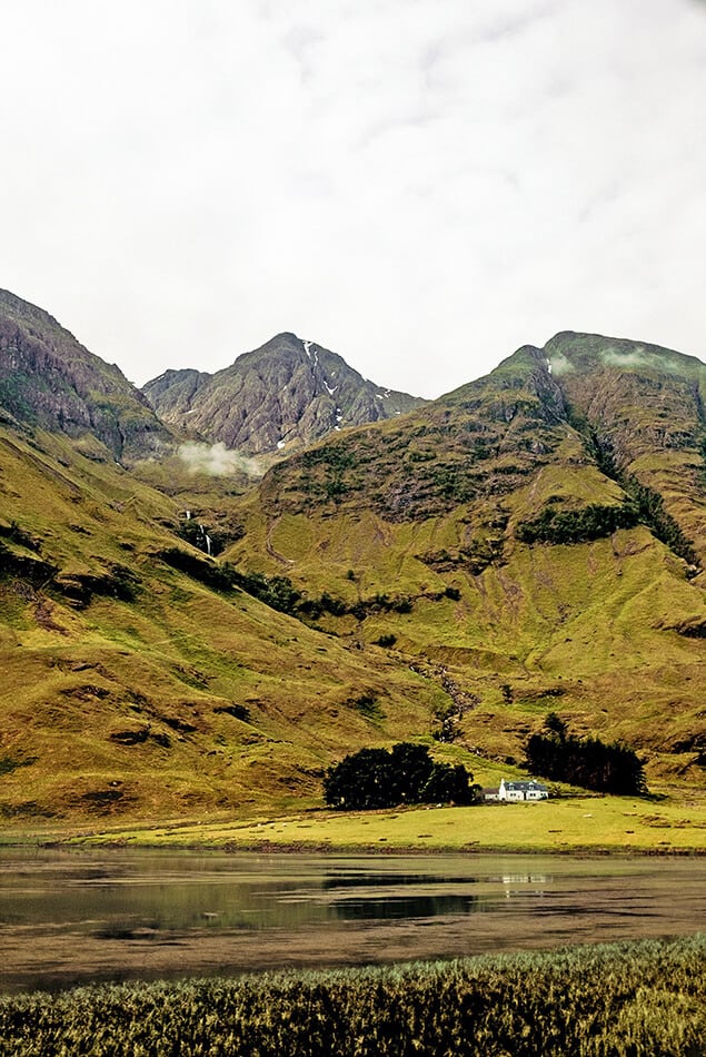 View of the Scottish Countryside on a rainy day