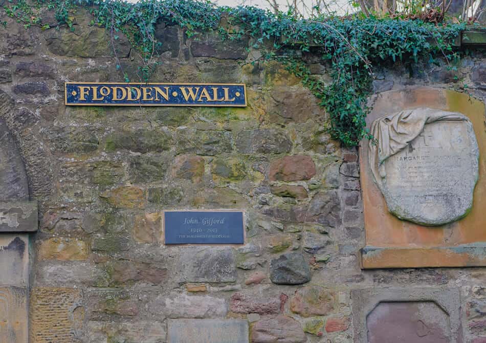Flodden Wall at Greyfriars Kirkyard in Edinburgh (Scotland) near Thomas Riddel's grave
