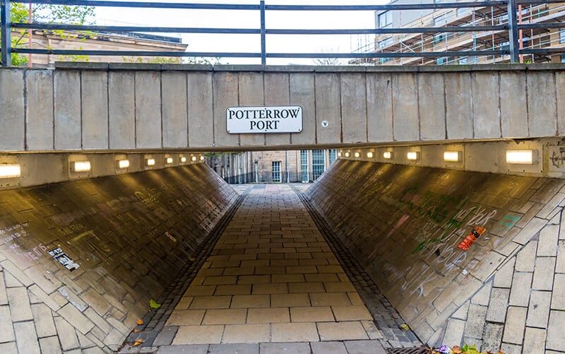 Official Potterrow Port street plate in Edinburgh