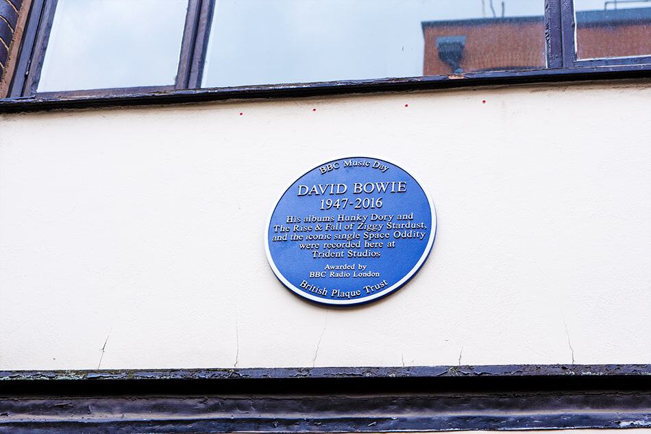 David Bowie plaque near the best Soho bars