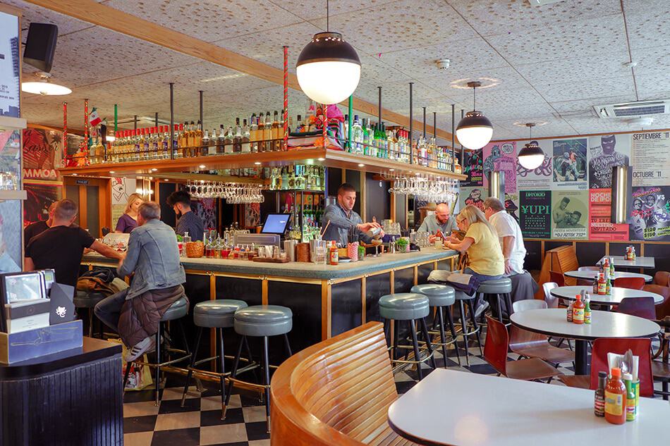 View of the inside of La Bodega Negra in Soho London