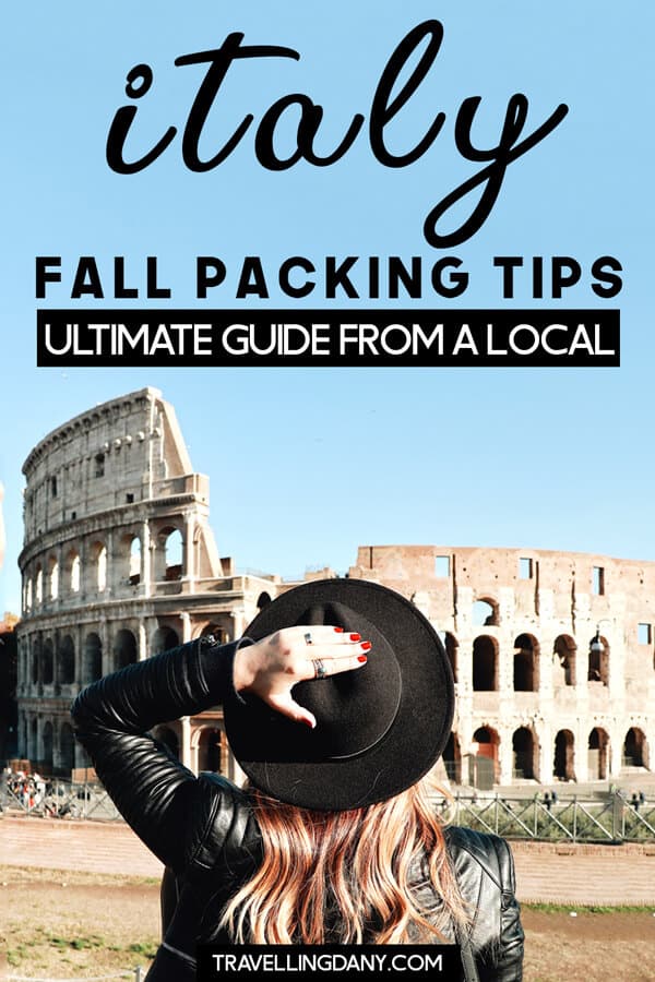 Ultimate autumn packing list for Italy! With smart packing tips from a local: pack light for travel carry on bag or for a longer trip. Learn about the Italian fashion stile so you won't stick out like a sore thumb and find out about the weather in Italy in October and the rest of Autumn! | #autumnfashion #italy #italianstyle