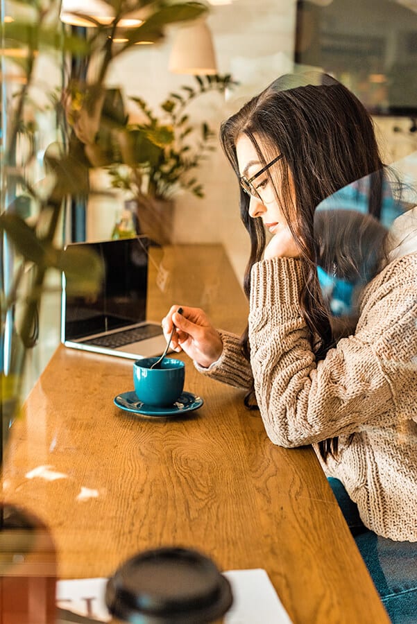 Girl drinking British tea