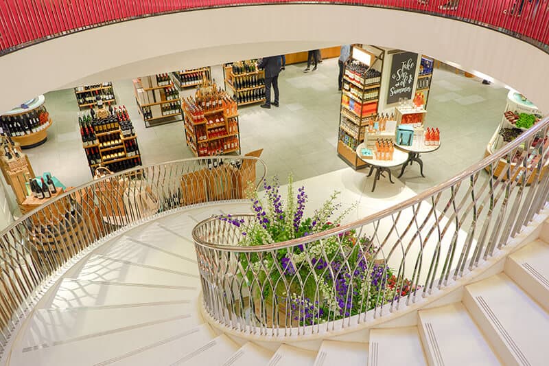 Amazing staircase at the Fortnum and mason mall in London