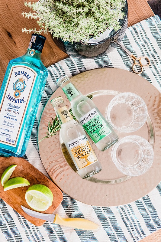 Bombay London gin e acqua tonica per cocktail estivi