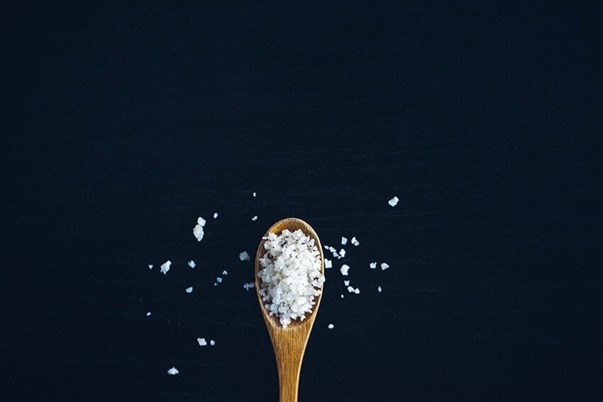 A spoon full of Maldon Sea Salt from London